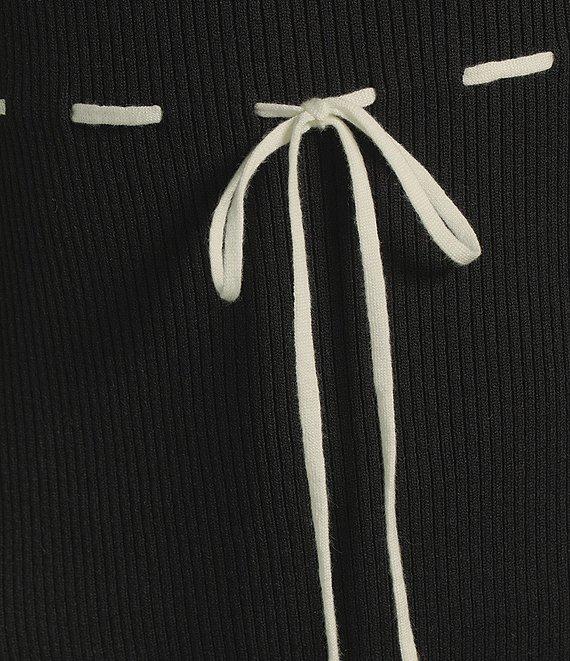 I.N. San Francisco Square Neck Sleeveless Contrast Bow Detail Sweater Dress Product Image