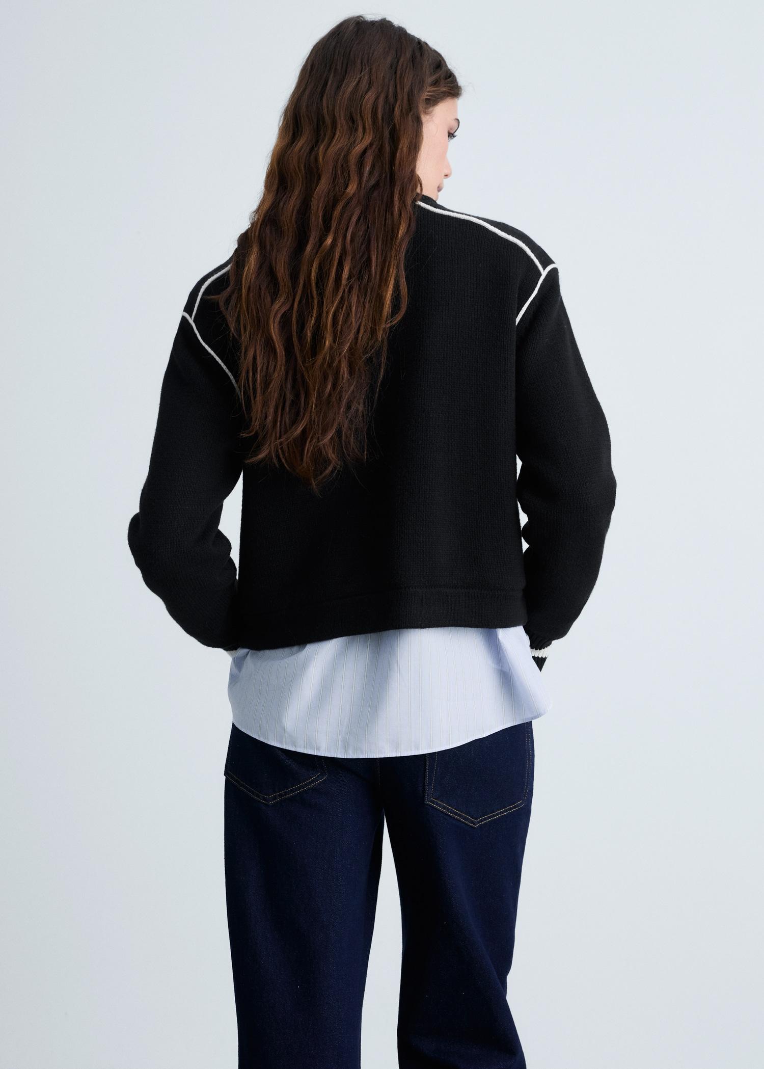 Knitted bomber jacket - Women | MANGO USA Product Image