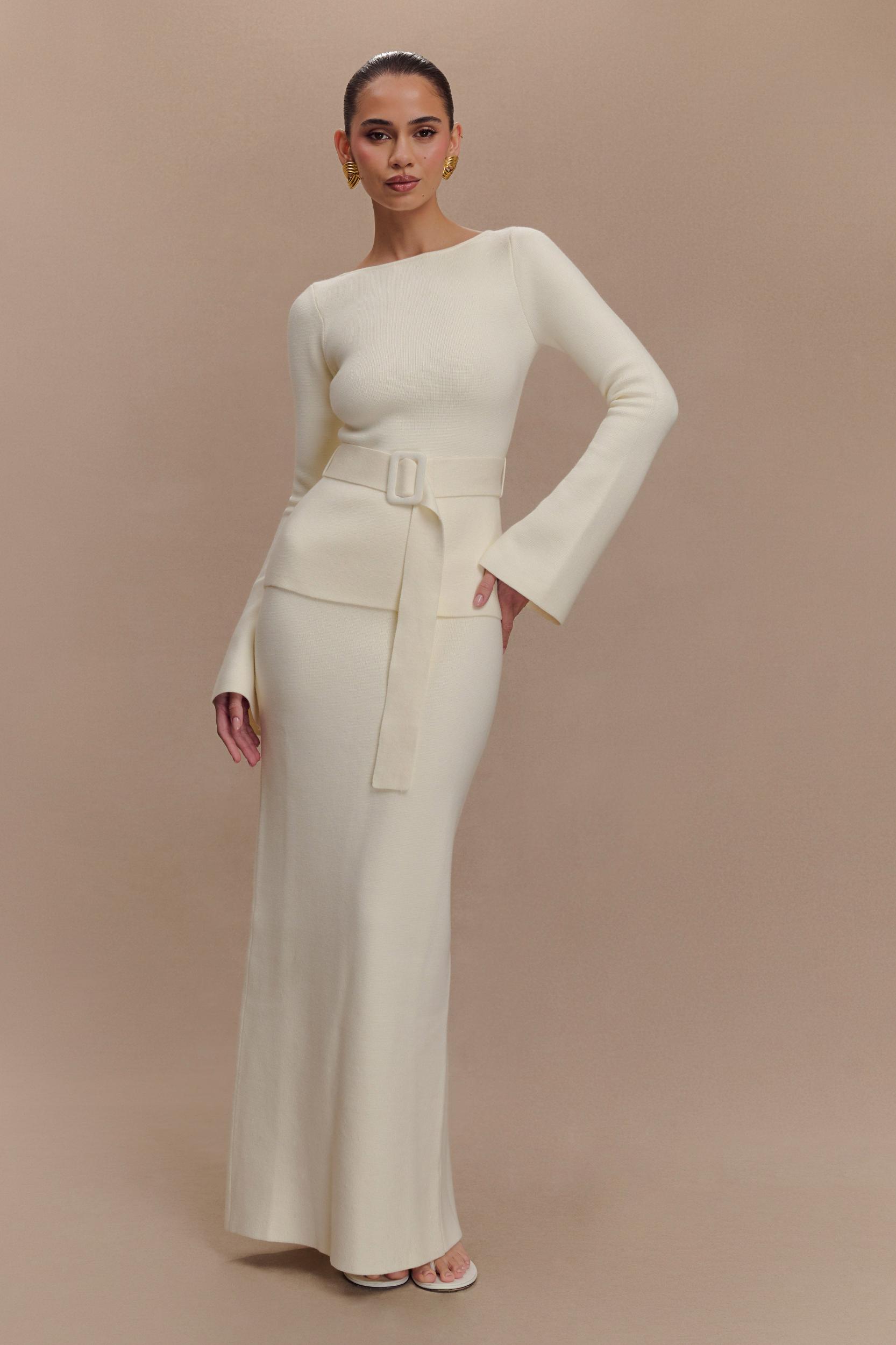 Kyle Knit Maxi Skirt - Ivory Product Image