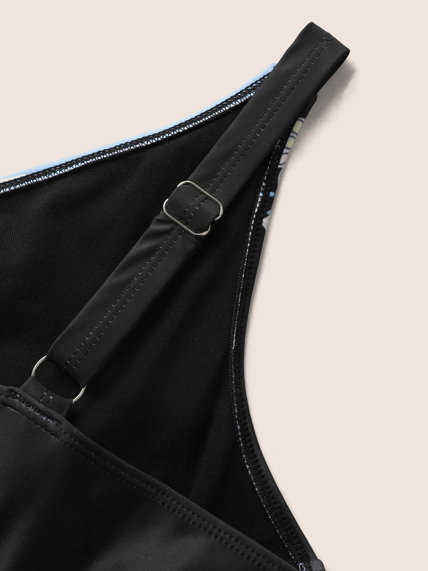 Overlap Collar Boho Print Hanky Hem Swim Dress Female Product Image