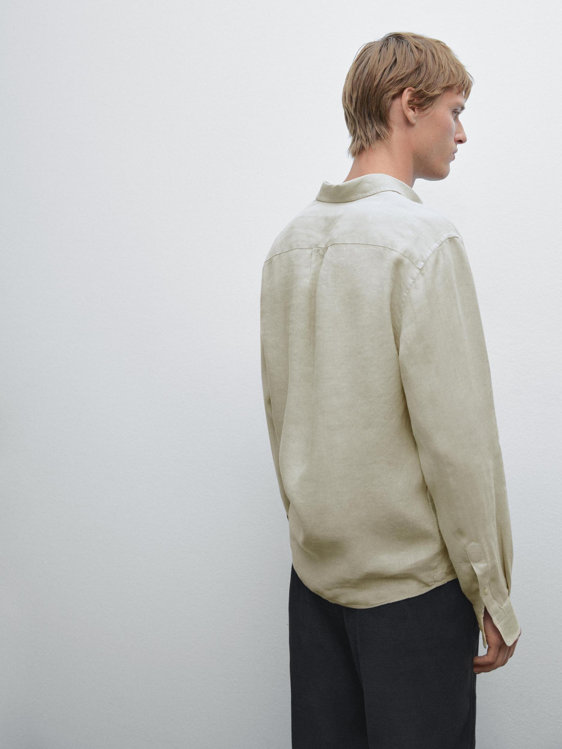 100% linen regular fit shirt Product Image