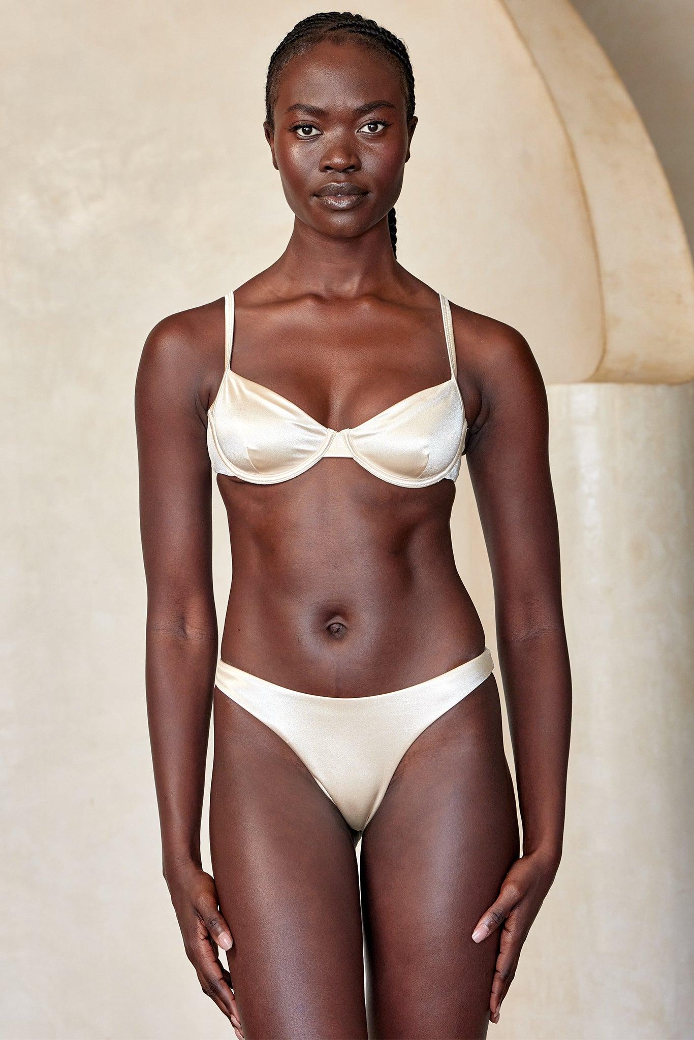 Capri Top - Champagne Shiny Jersey Product Image