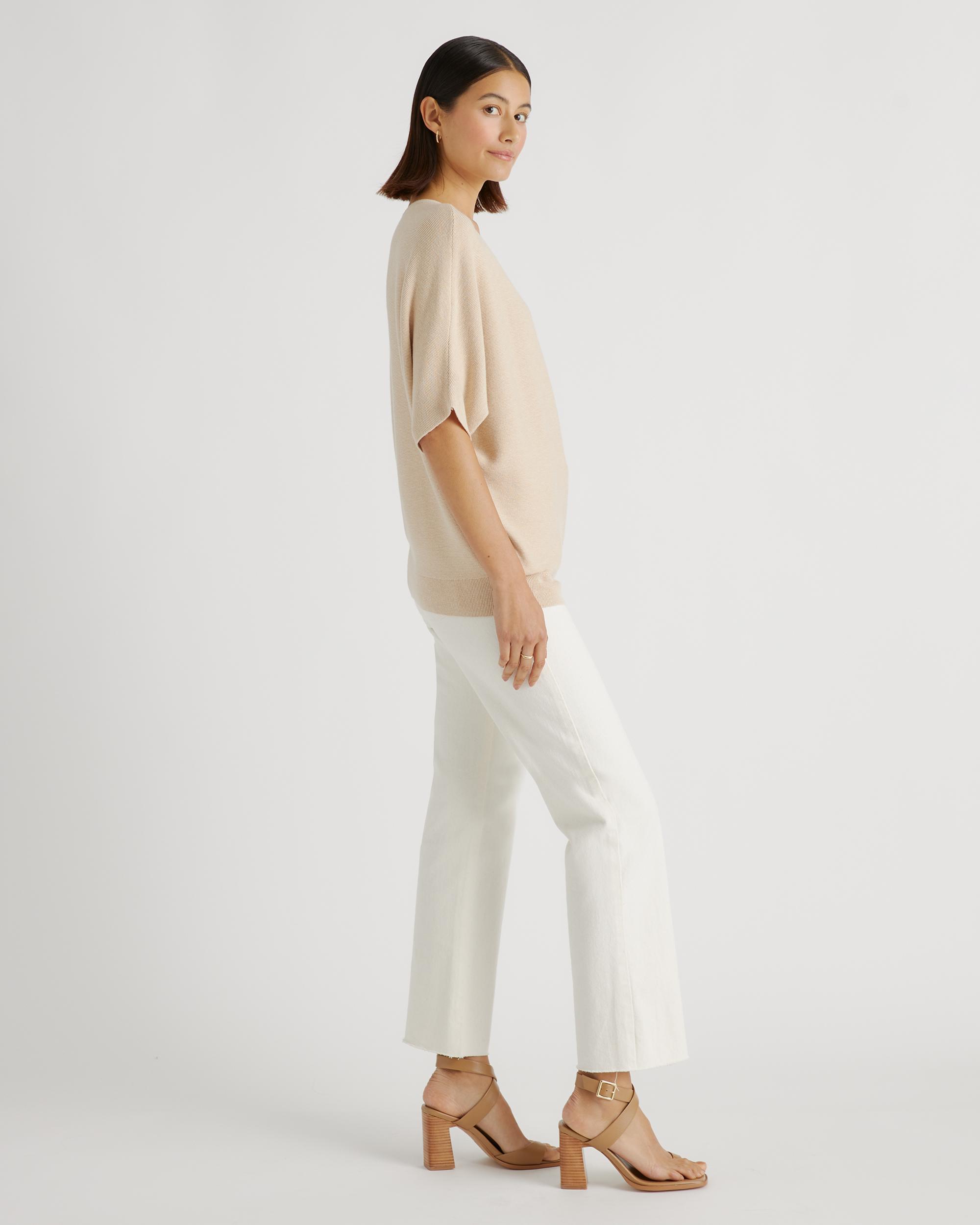 Quince | Women's Lightweight Cotton Cashmere Link-Stitch Dolman Sweater Product Image