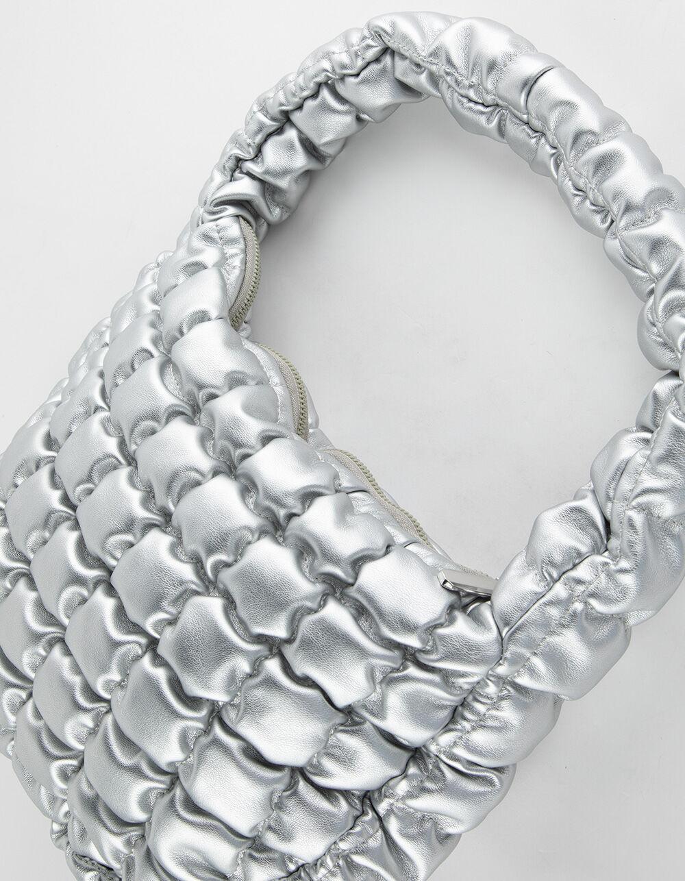 Quilted Shoulder Bag - SILVER Product Image