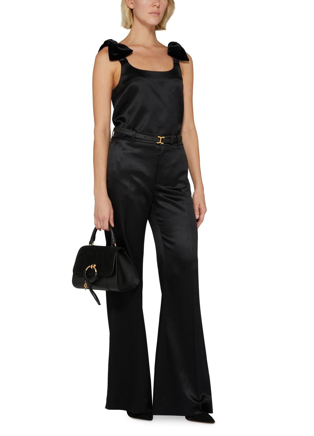 CHLOÉ Chloe Marcie Small Leather Belt In Black Product Image
