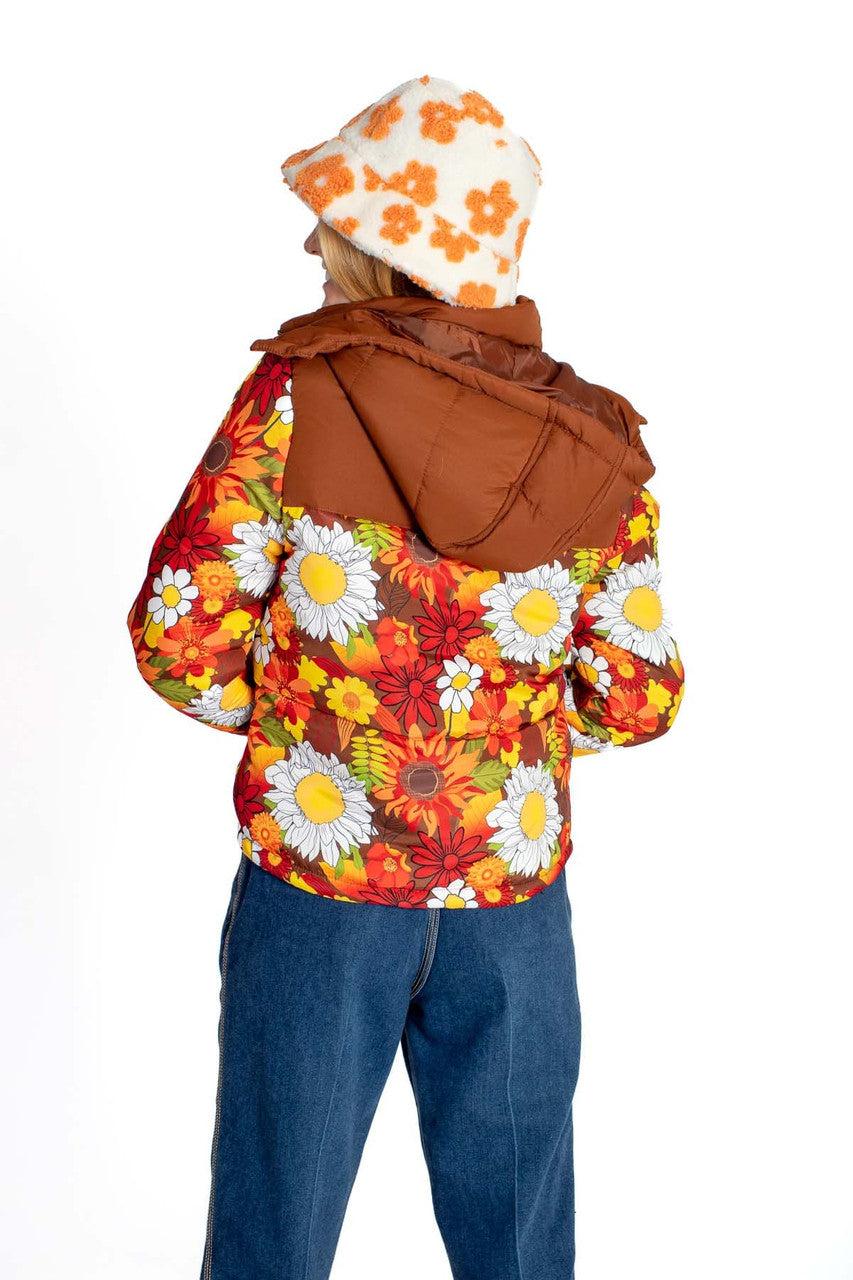 Retro Floral Puffer Jacket Product Image
