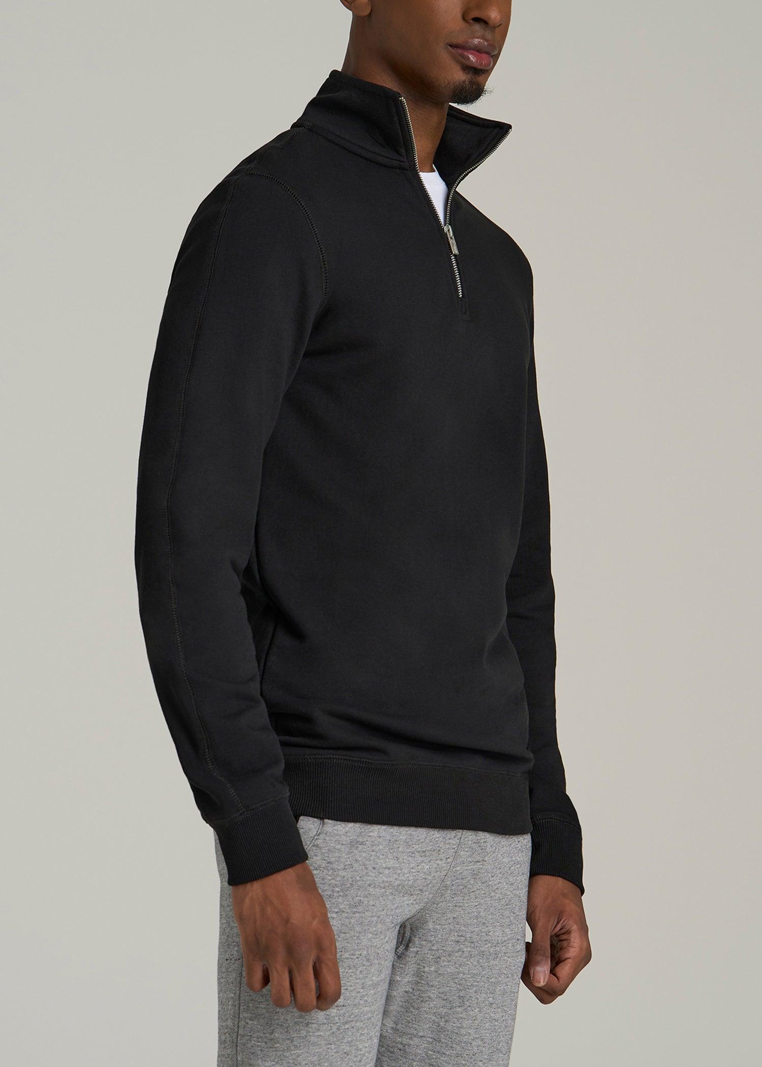 Wearever 2.0 French Terry Quarter-Zip Sweatshirt for Tall Men in Black Male Product Image