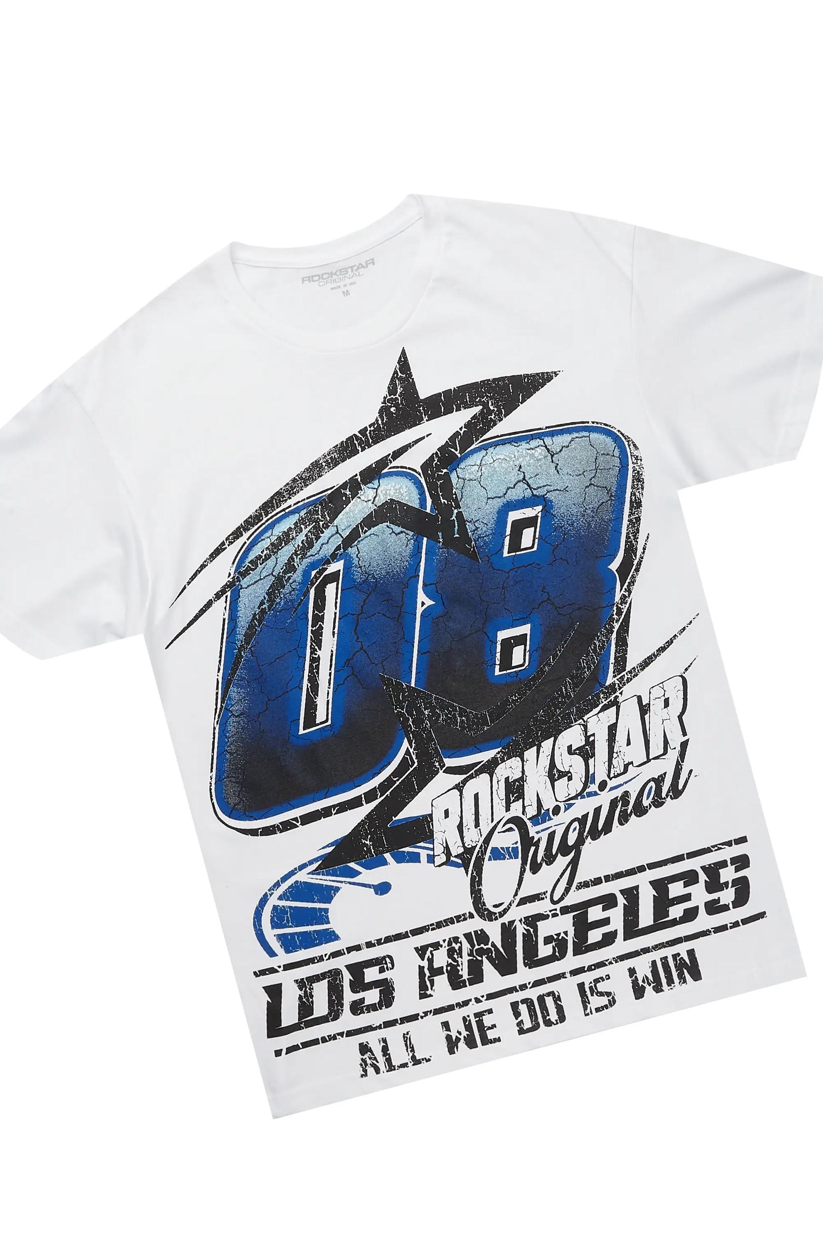 Kastell White/Blue T-Shirt Short Set Male Product Image