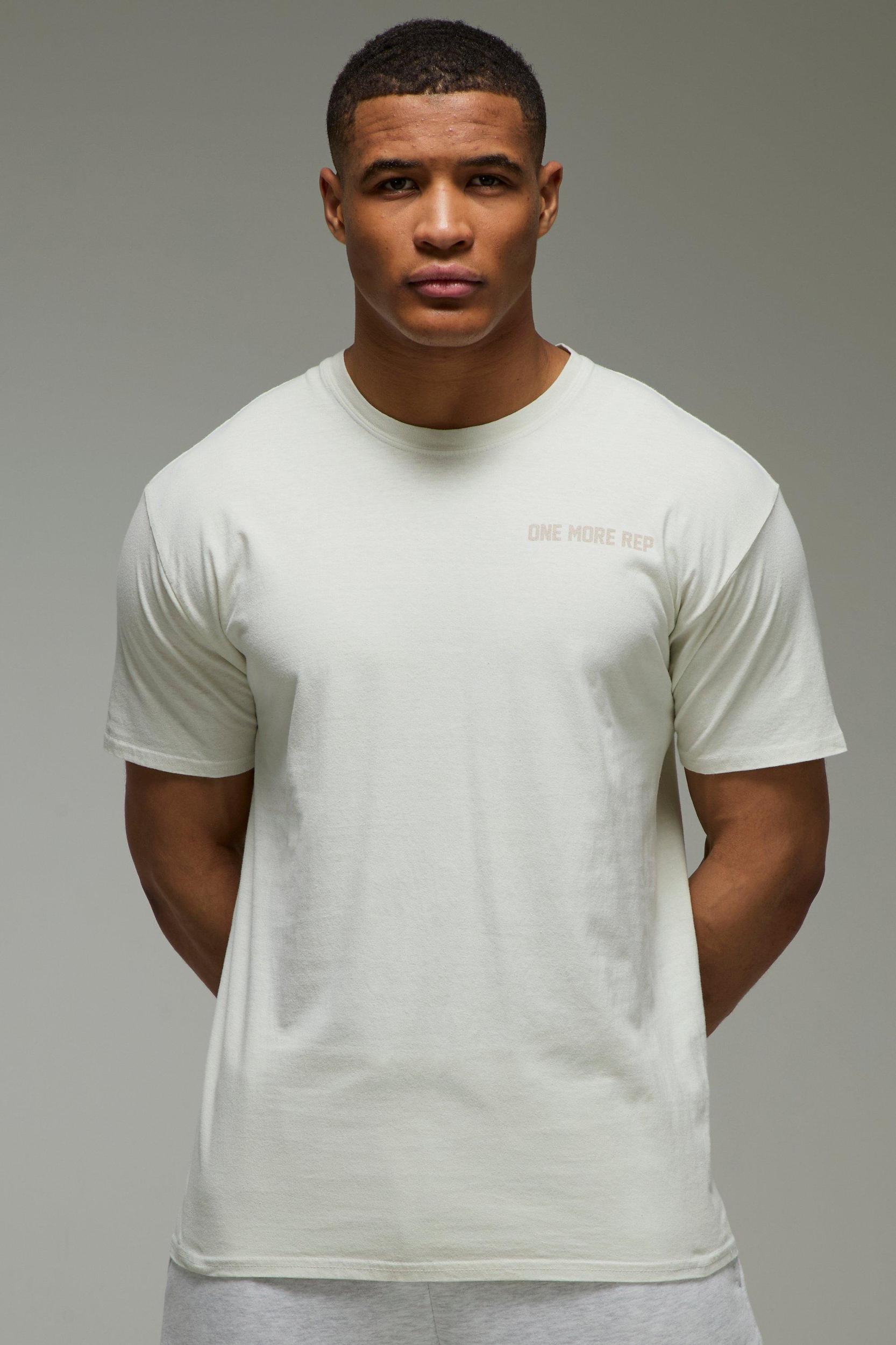 MAN Active Washed Oversized One More Rep T-Shirt | boohooMAN USA Product Image