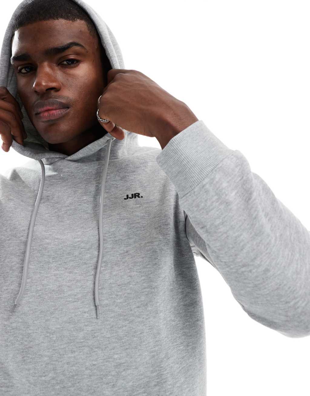 JJ Rebel hoodie with small chest logo in gray Product Image