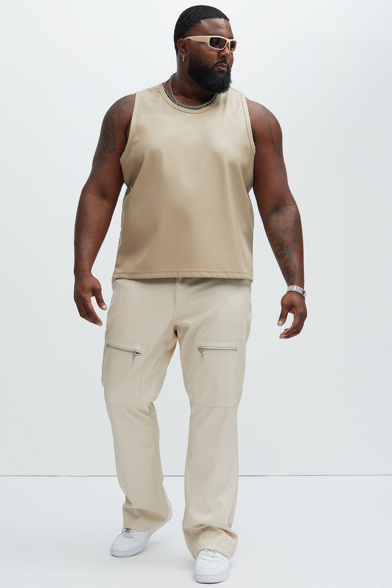 Erickson Faux Leather Tank - Tan Product Image