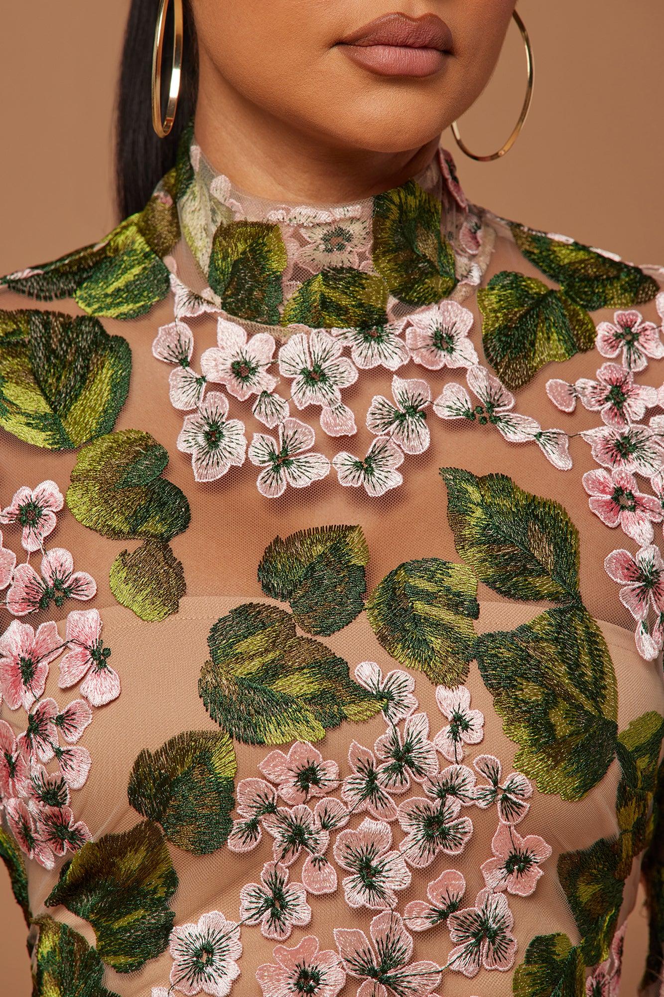 Elodie Floral Embroidered Mini Dress - Pink/combo Product Image