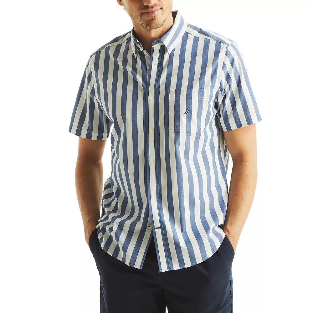 Men's Nautica Striped Short-Sleeve Shirt, Size: Large, Blue Stripe Product Image