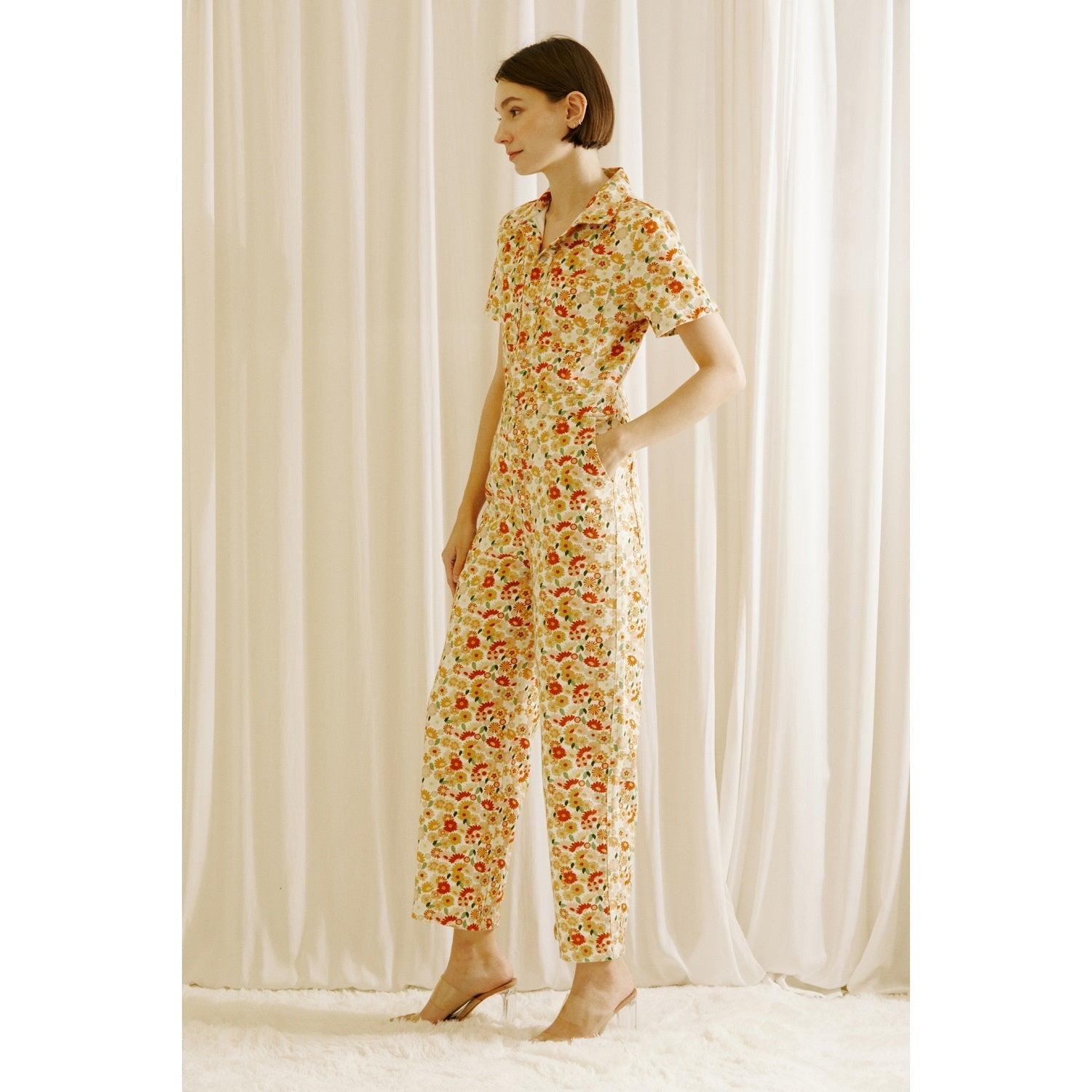 Floral Short Sleeve Jumpsuit Product Image