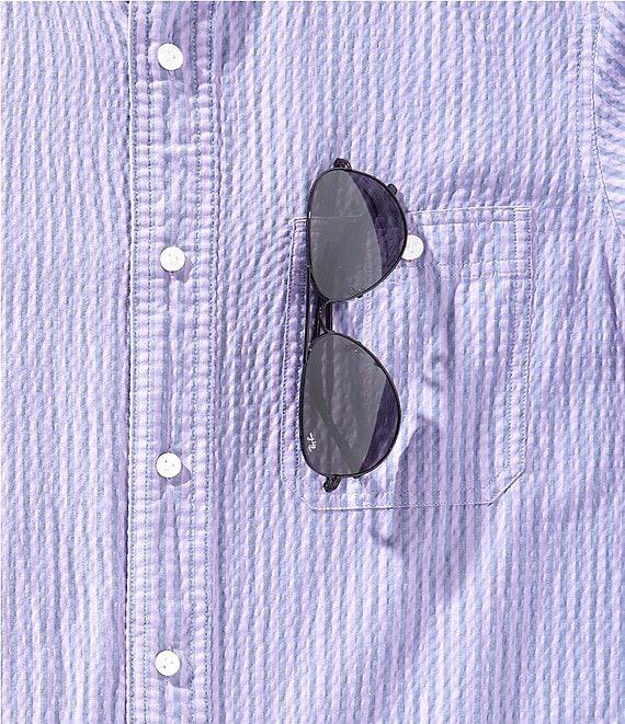 Cremieux Blue Label Performance Stretch Stripe Seersucker Short Sleeve Woven Shirt Product Image
