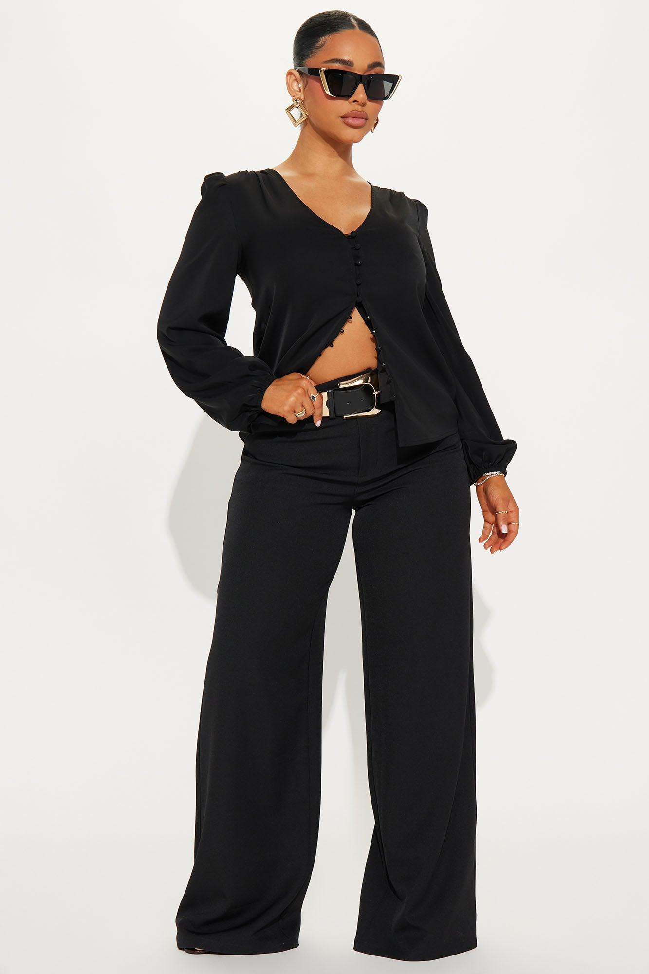 Simply Elegant Blouse Top - Black Product Image