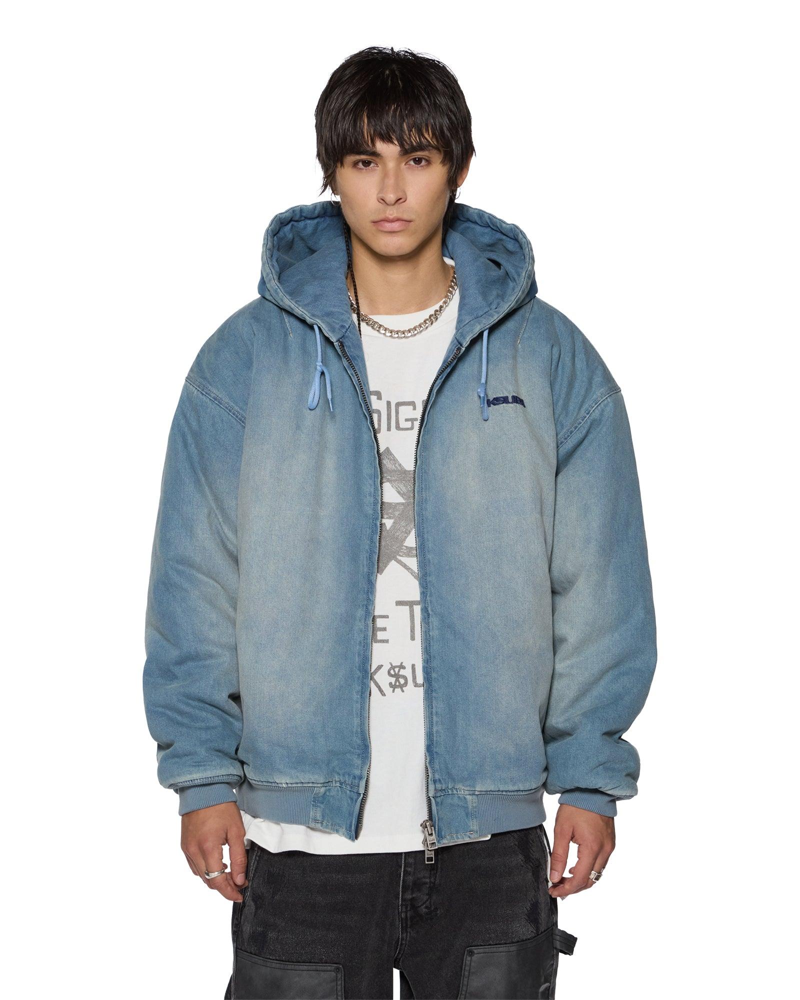 SLOUCH BOMBER JACKET FADED INDIGO Male Product Image
