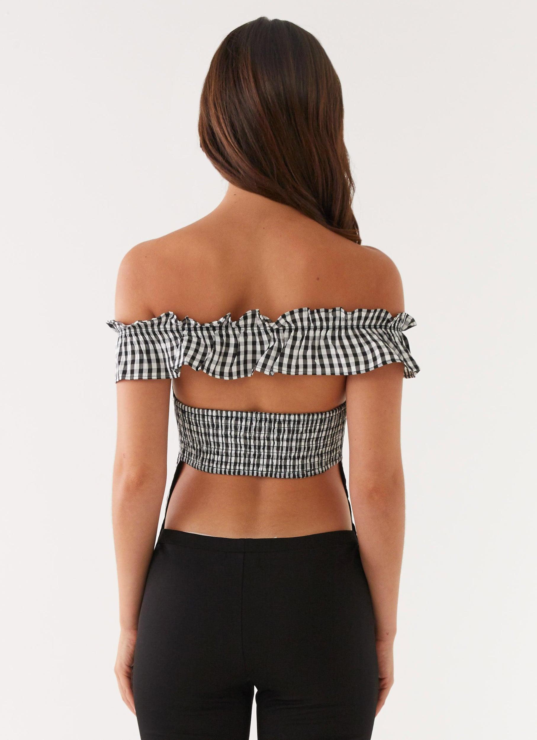 Gwyneth Top - Black Gingham Product Image