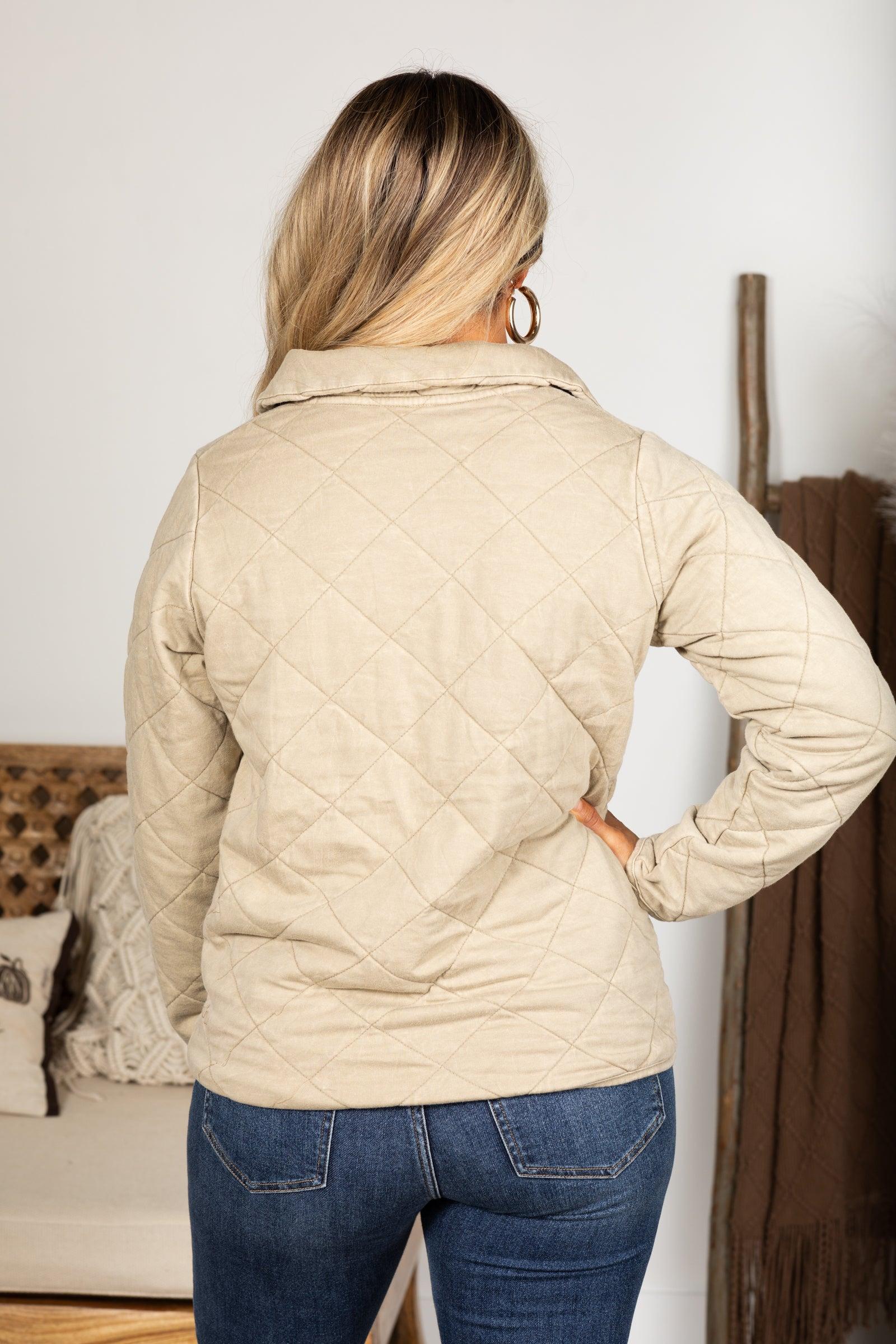 Quilted Mineral Washed Half-Zip Pullover Product Image