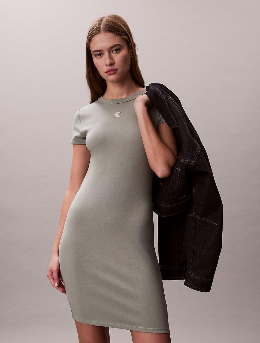 Cotton Contour Rib Monogram Mini Dress Product Image