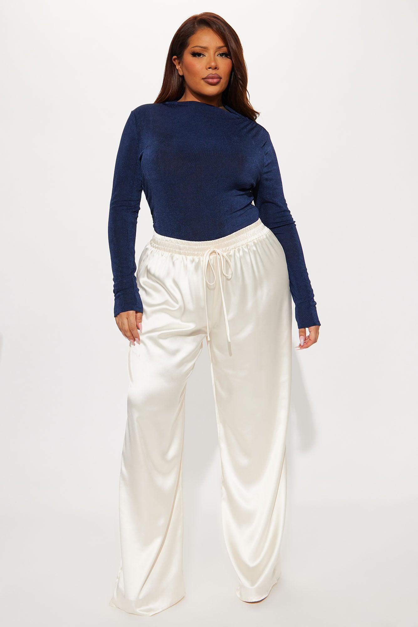 Nancy Long Sleeve High Neck Bodysuit - Navy Female Product Image