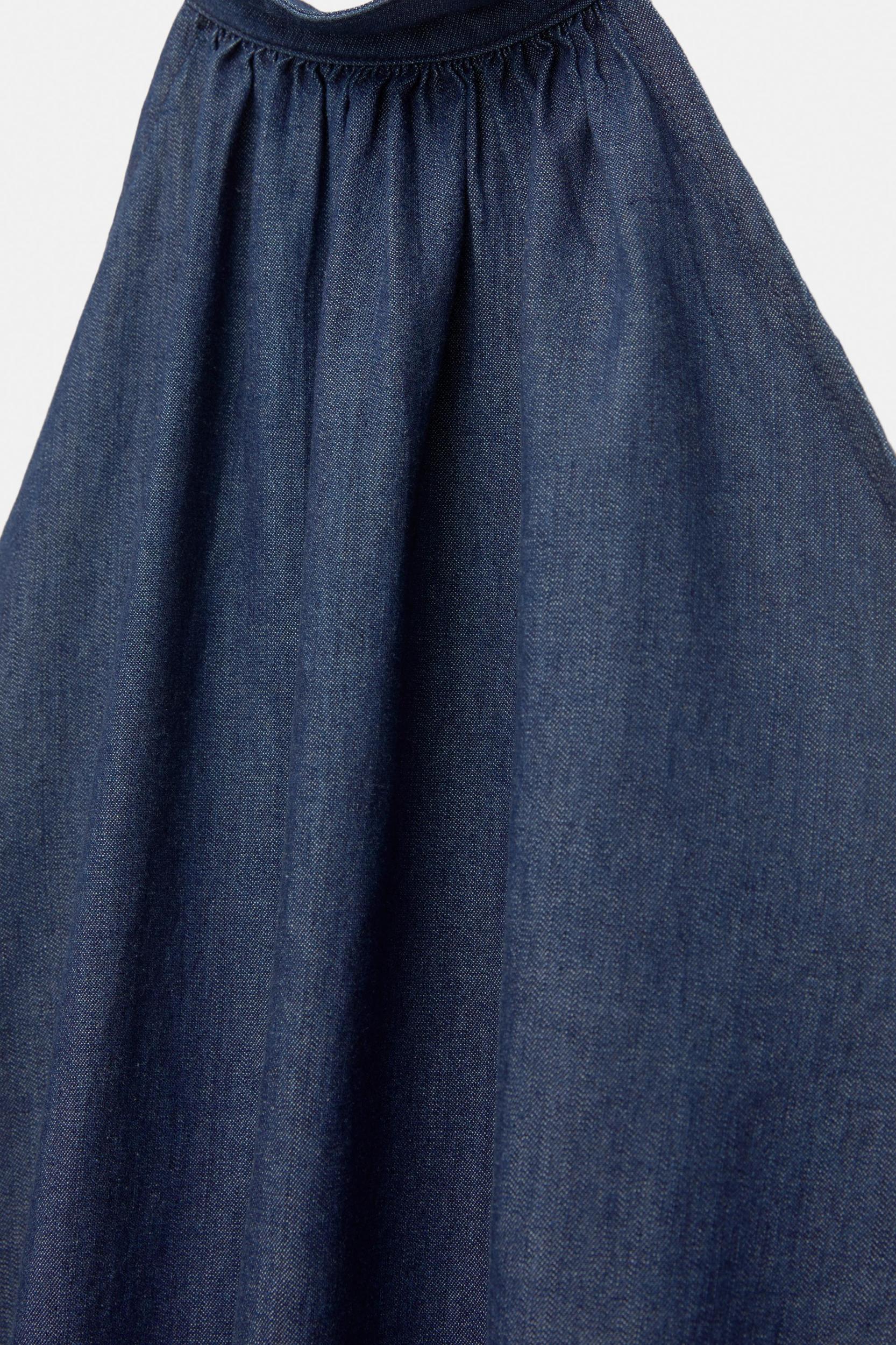 Short balloon denim dress Product Image