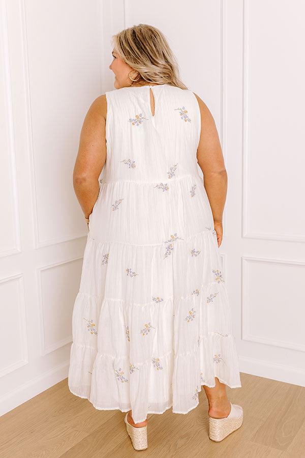 Chasing Wildflowers Embroidered Midi Dress Curves Product Image