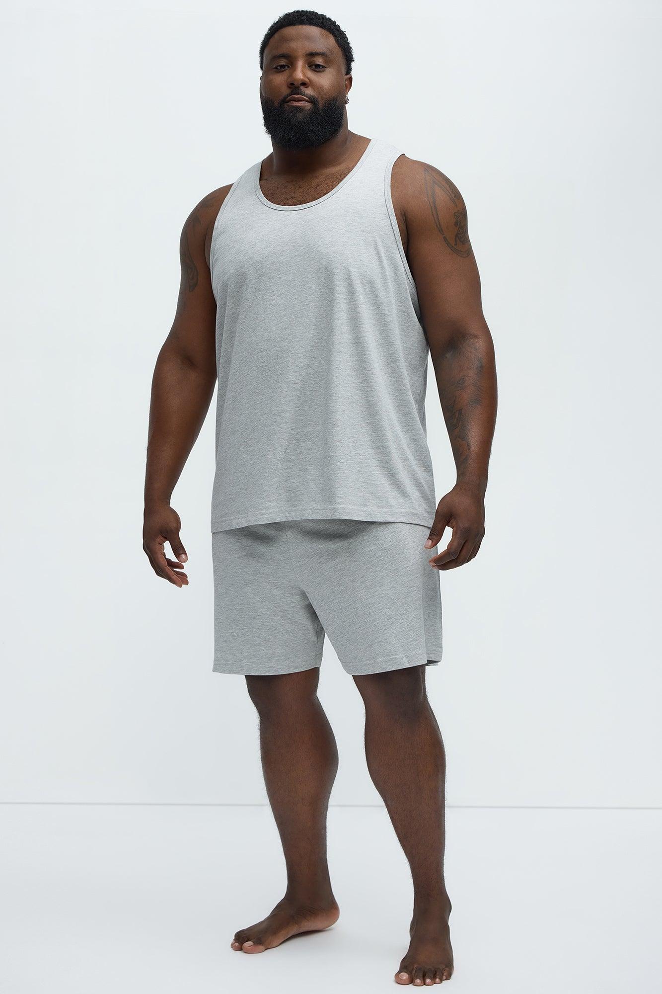 Essential Cotton Lounge Tank - Heather Grey Product Image