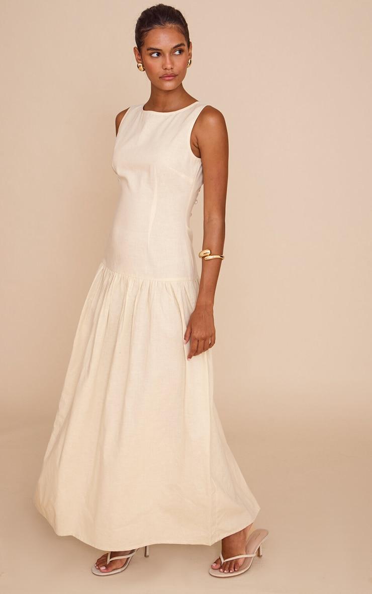 Butter Yellow Drop Waist Maxi Dress Product Image