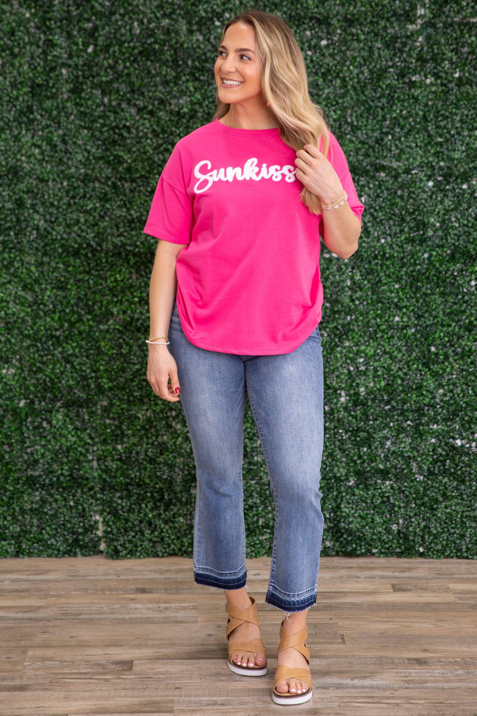 Hot Pink Sunkissed Oversized Knit Top Product Image