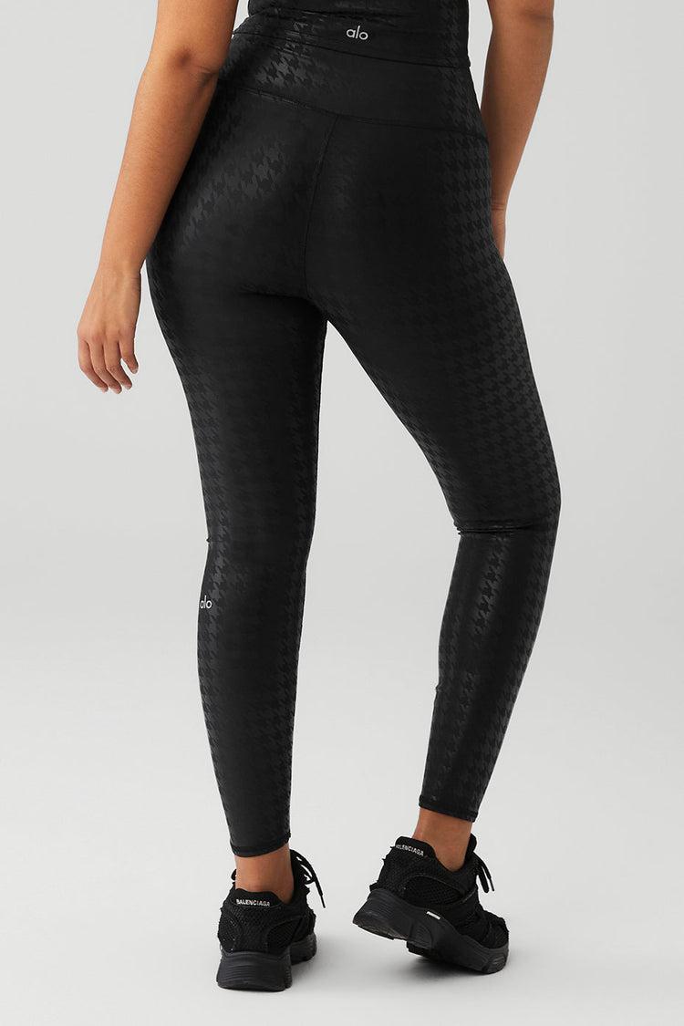 Airlift High-Waist Glimmer Houndstooth Legging - Black Product Image