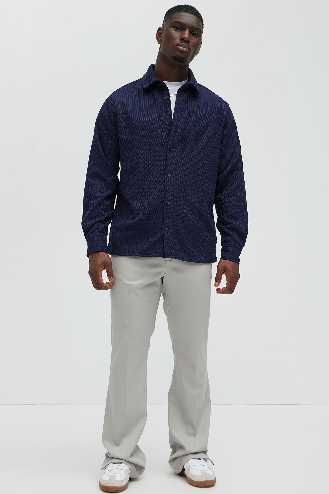 Find Here Textured Shirt - Blue Product Image