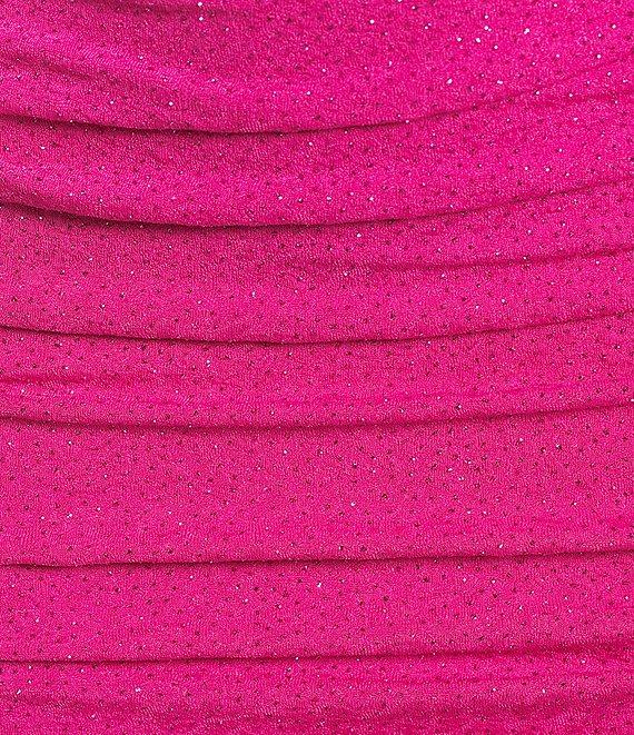 Honey and Rosie Adjustable Spaghetti Strap Cowl Neck Fitted Short Shirred Dress Product Image