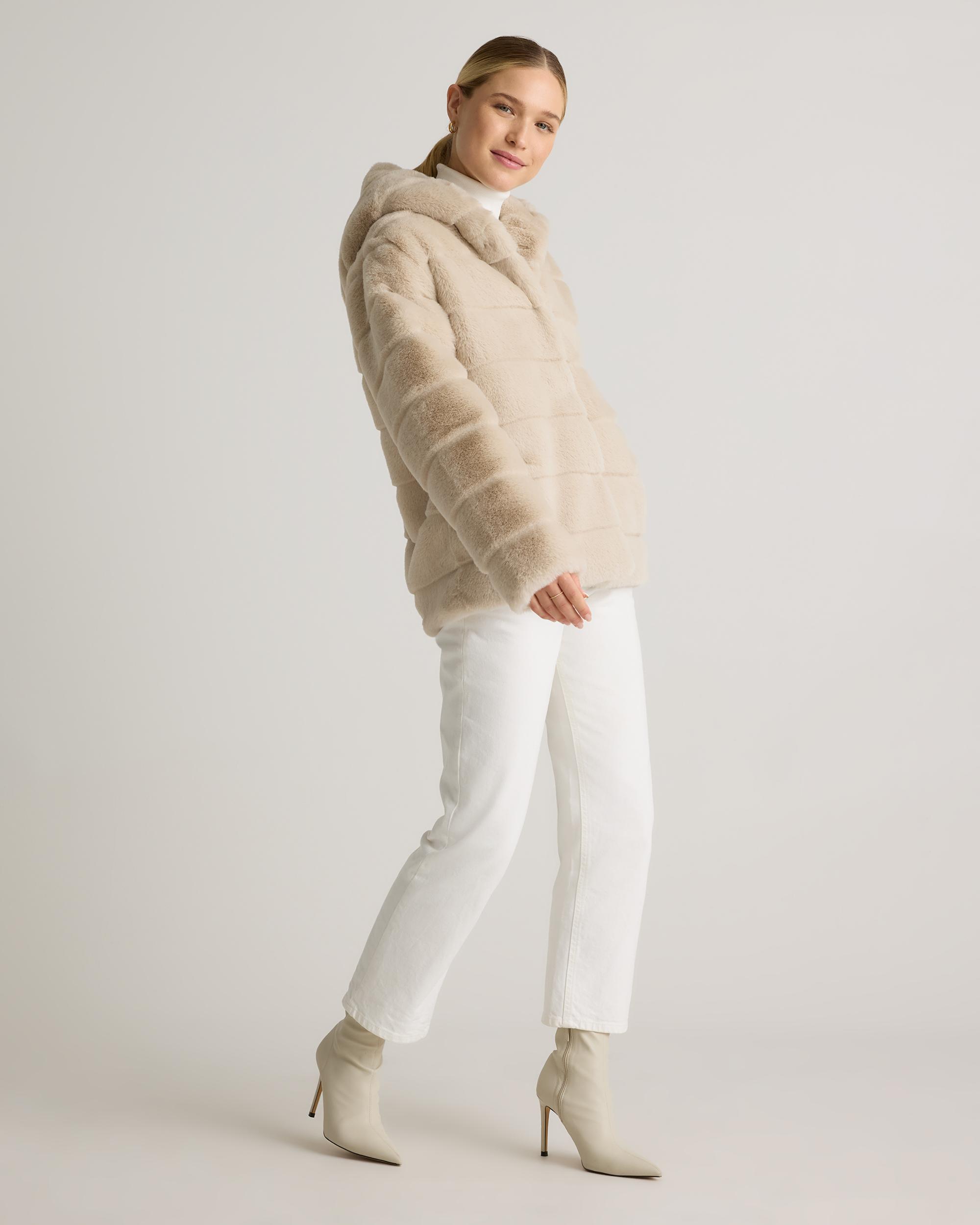Quince | Women's Hooded Faux Fur Jacket Recycled Polyester Product Image
