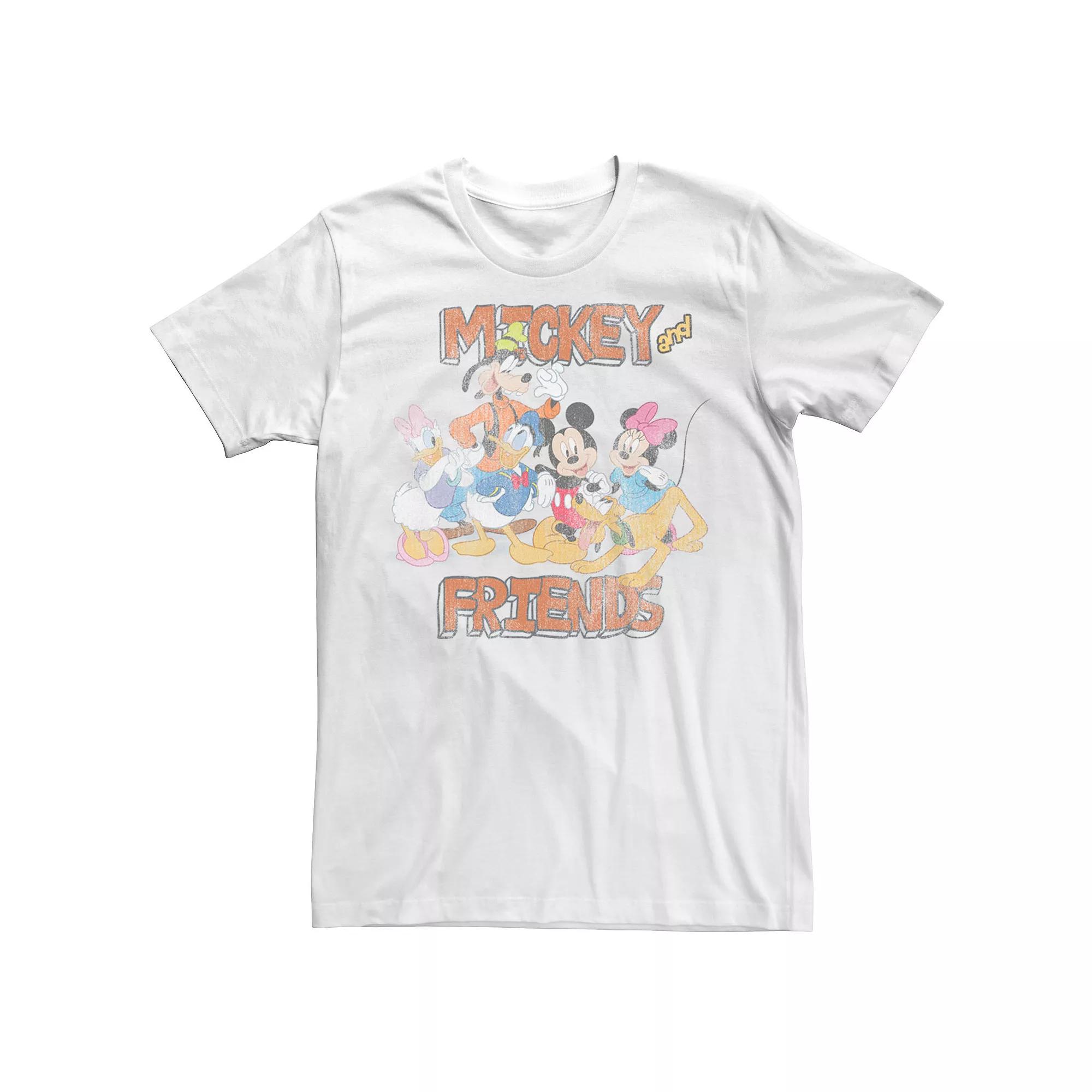 Disney's Mickey & Friends Group Shot Cartoon Portrait Men's Tee,  Product Image