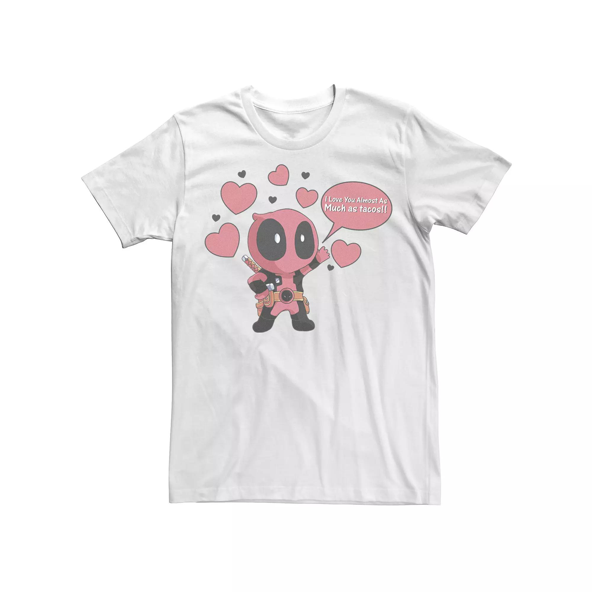 Men's Marvel Deadpool Chibi Taco Love Valentine's Tee,  Product Image