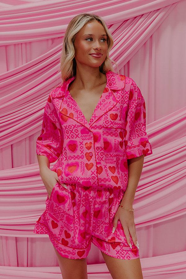 Cupids Dream High Waist Satin Pajama Shorts Product Image