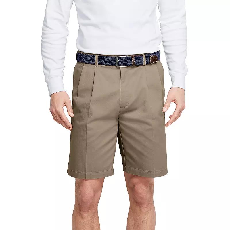 Big & Tall Lands' End Comfort Waist 9-inch No-Iron Pleated Chino Shorts, Men's,  Product Image