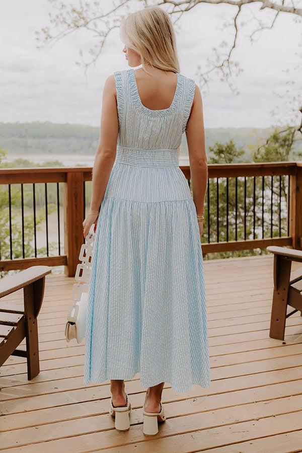 Sunshine Splendor Seersucker Midi Dress Product Image