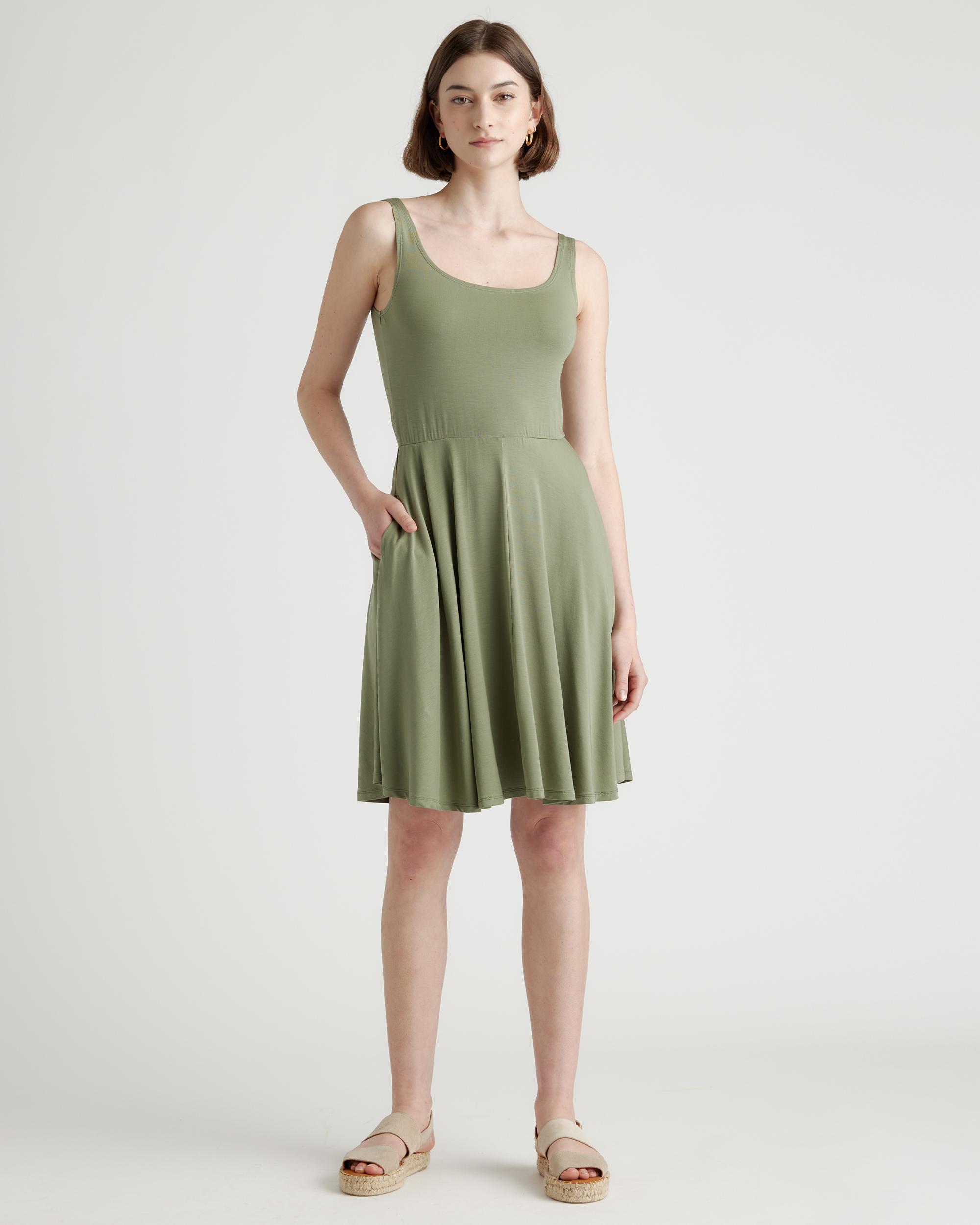 Quince | Women's Tencel Jersey Fit & Flare Mini Dress Size XL Product Image