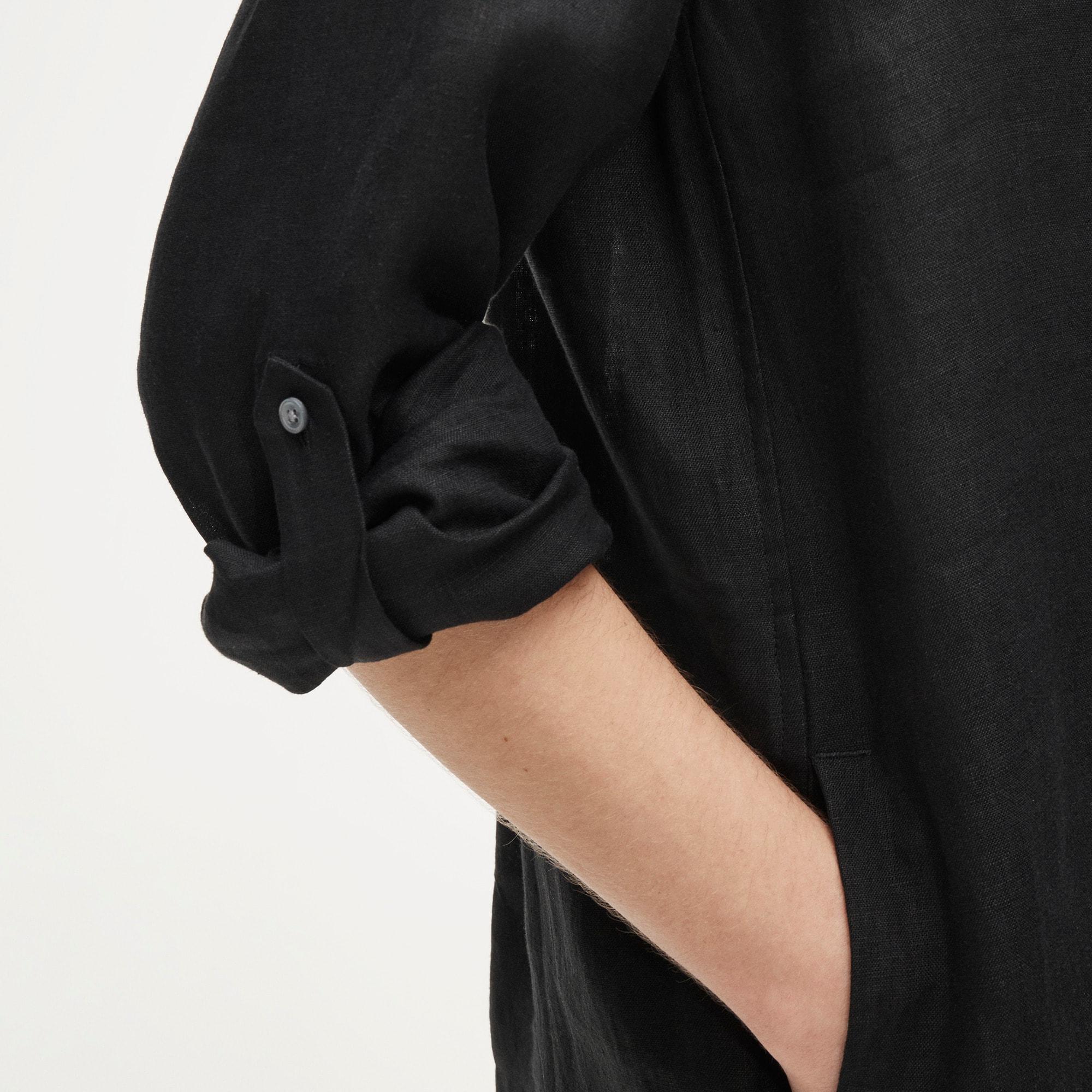 V-neck popover dress in linen Product Image