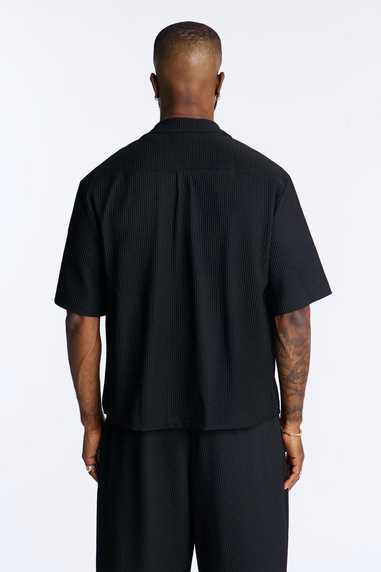 Show Up Short Sleeve Cuban Shirt - Black Product Image