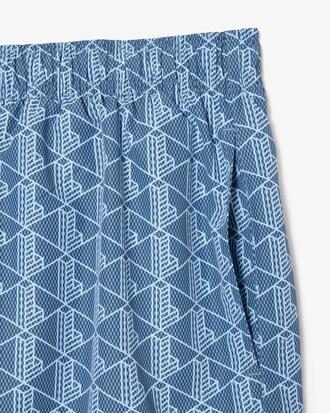 Mid Length Monogram Print Swim Trunks Product Image