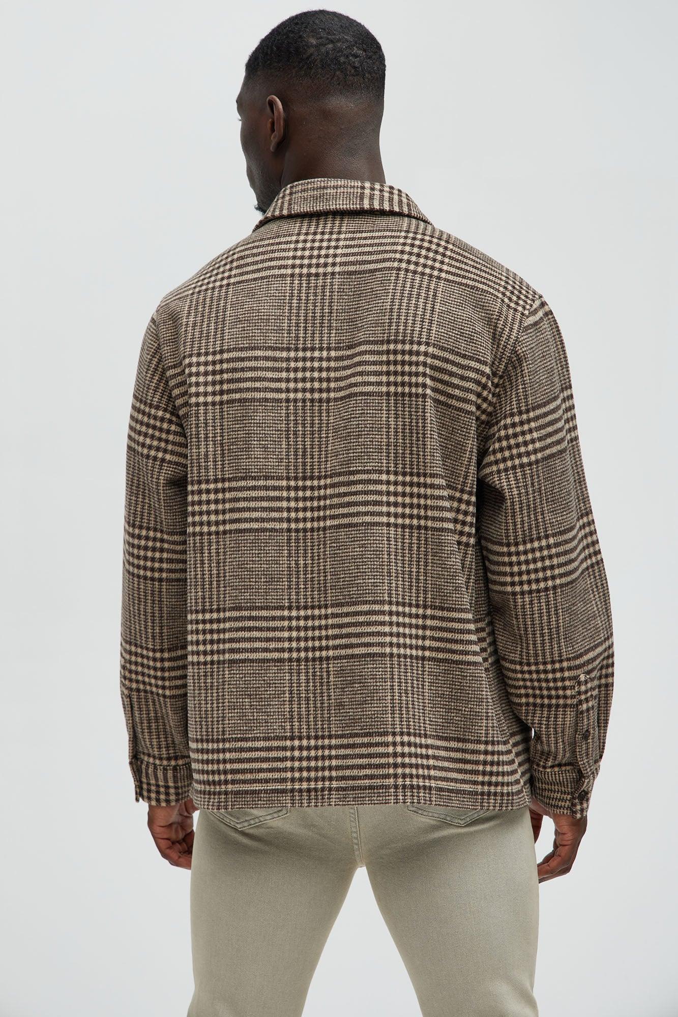 Be Forever Plaid Button Up Shirt - Brown/combo Product Image