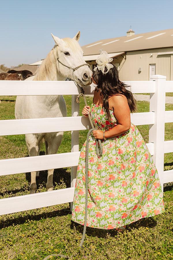 Dreaming Of Dahlias Floral Maxi Dress Curves Product Image