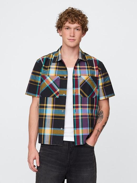 Mixed Plaid Oxford Shirt Product Image
