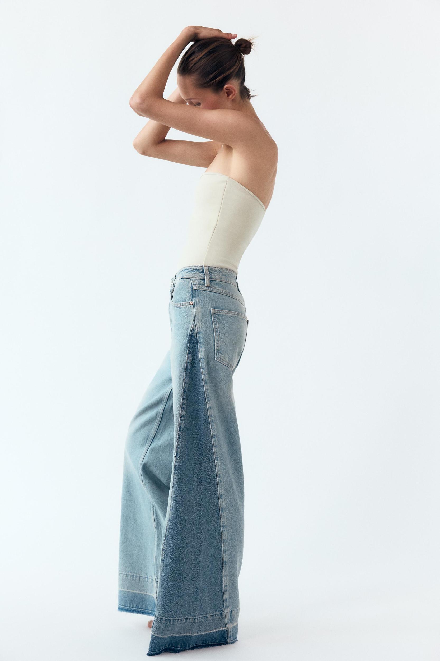 Z1975 CONTRAST MID-RISE WIDE LEG JEANS Product Image