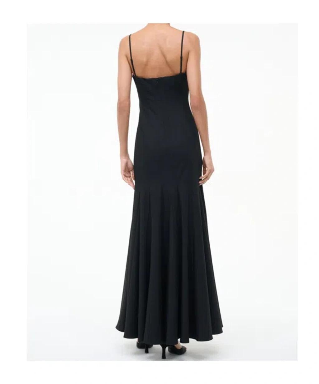 STAUD Rila Paneled Crepe Midi Dress In Black Product Image
