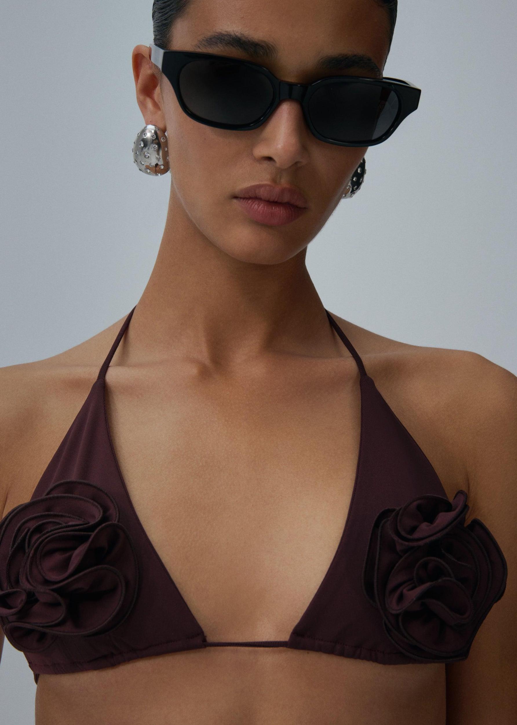 String tie swim bottom in brown Product Image