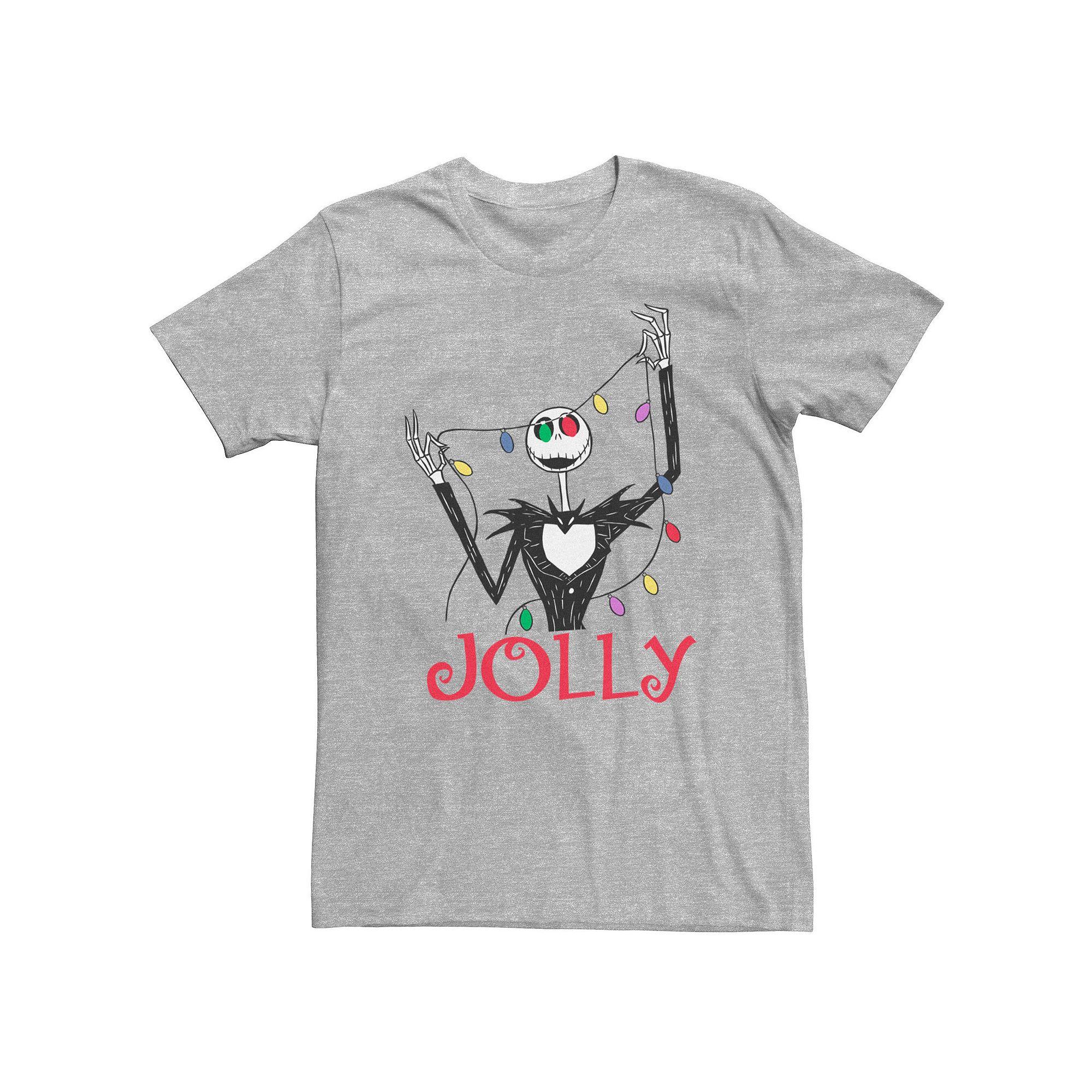 Big & Tall Nightmare Before Christmas Jolly Jack Christmas Lights Eyes Tee, Men's,  Product Image